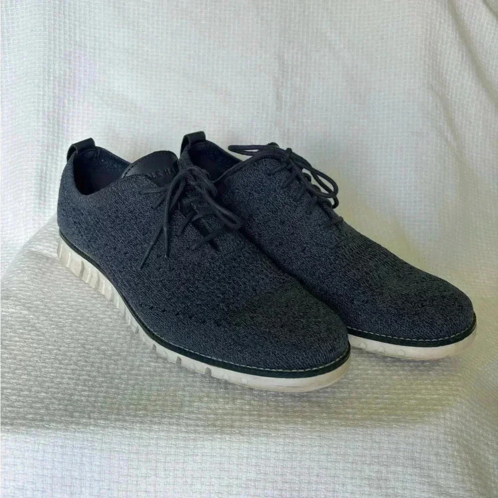 Cole Haan Shoe Mens 10 ZeroGrand Stitchlite Oxford Knit Navy Blue C32120
